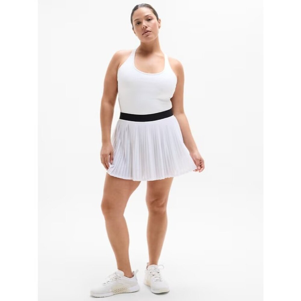 Athleta M Power Serve Tank Dress Tennis Medium Bright White Regular - Picture 4 of 6